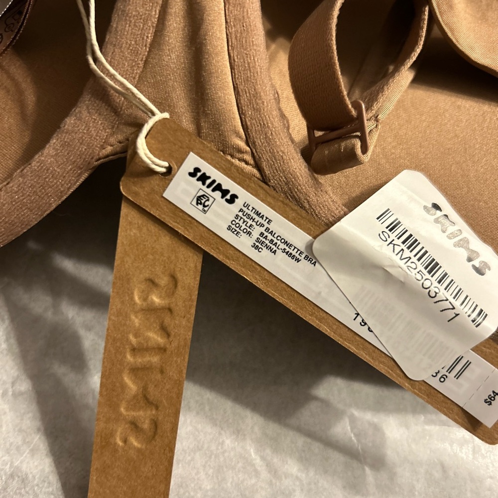 SKIMS Ultimate Balconette Push-Up Bra in SIENNA Brown Sz. 38C NEW -$64 - Picture 5 of 7